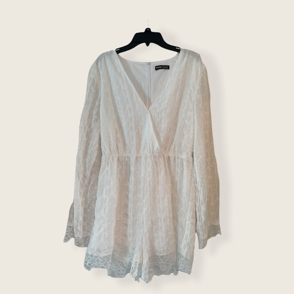 White Lace Medium SHEIN Romper